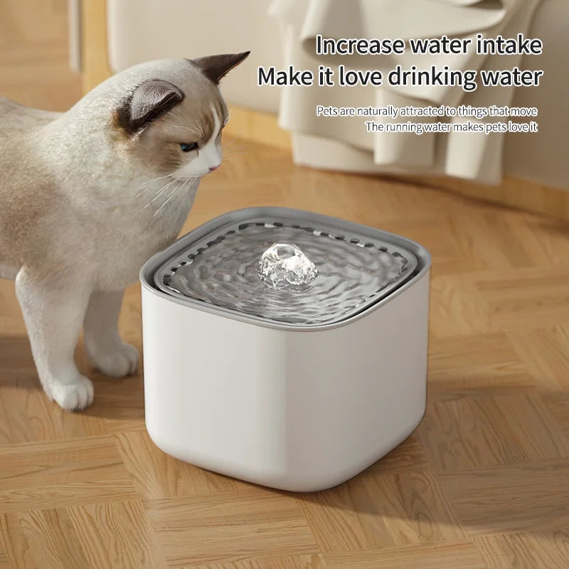 3L Silent Cat Water Fountain - Automatic Recirculating Filtered Water Dispenser for Happy Hydrated Cats