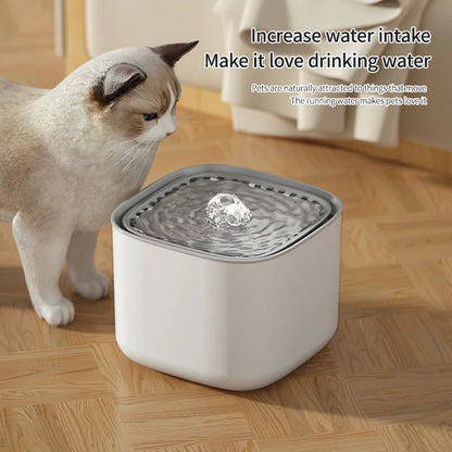 3L Silent Cat Water Fountain - Automatic Recirculating Filtered Water Dispenser for Happy Hydrated Cats