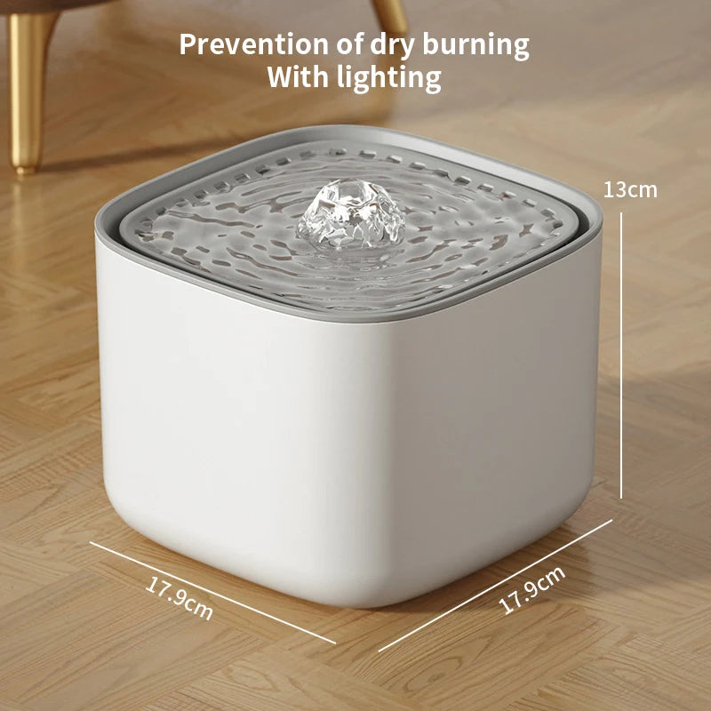3L Silent Cat Water Fountain - Automatic Recirculating Filtered Water Dispenser for Happy Hydrated Cats