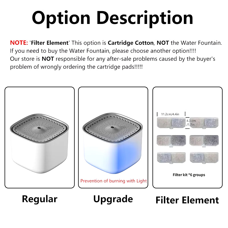3L Silent Cat Water Fountain - Automatic Recirculating Filtered Water Dispenser for Happy Hydrated Cats