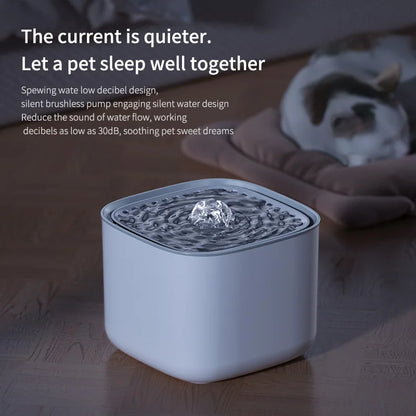 3L Silent Cat Water Fountain - Automatic Recirculating Filtered Water Dispenser for Happy Hydrated Cats