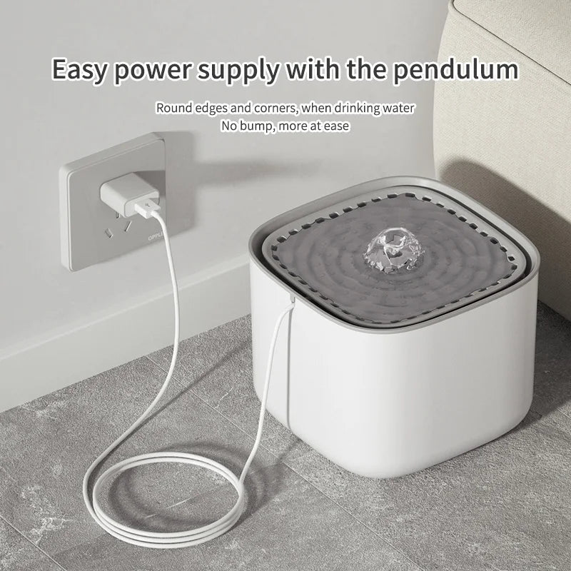 3L Silent Cat Water Fountain - Automatic Recirculating Filtered Water Dispenser for Happy Hydrated Cats